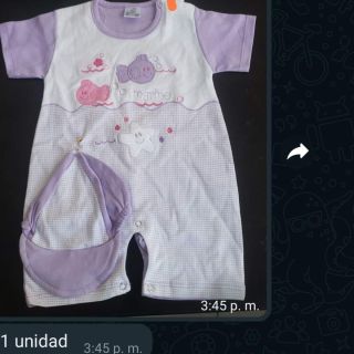 OFERTA ENTERIZO BEBE CON SU GORRO MORADO codigo 1000197