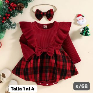 Enterizo body VESTIDO  rojizo escoses codigo 100475