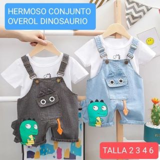 Conjunto overol DINOSAURIO niños  código 100356