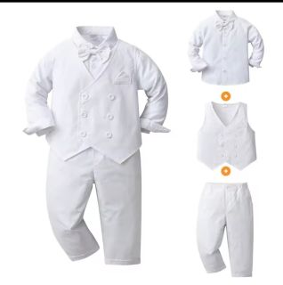 TRAJE ELEGANTE CHALECO BLANCO  4 PIEZAS codigo 100152B