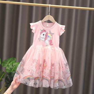 Vestidos de princesa de manga voladora para niñas, ropa de fiesta de unicornio, ropa de bebé para niñas  codigo 100432