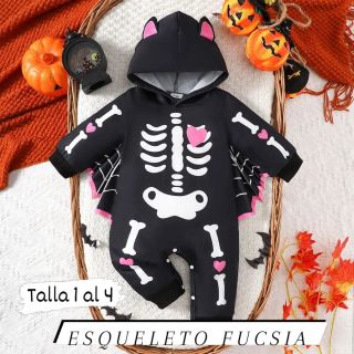 ENTERIZO HALLOWEN  ESQUELETO FUSCIA CODIGO H9