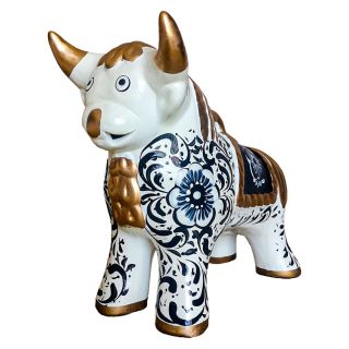 Torito de Pucará Floreado con Ojos