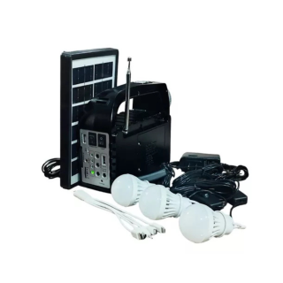Kit Solar Portatil + 3 Focos+bateria radio Fm Bluetooth