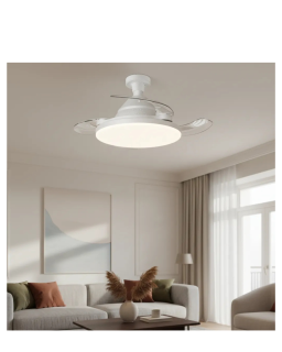 FOCO VENTILADOR DE TECHO MODERNO LUZ LED Y CONTROL SILENCIOSO DE 41 CM DE DIAMETRO