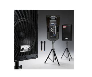 Parlante Amplificado De 2 Vias activo FBR ITALIA ART-915A + 2 microfono + tripode