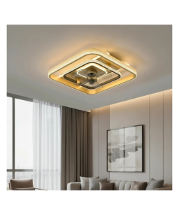 Lampara De Techo Ventilador Opalux Sala Dormitorio Oficina Dorado