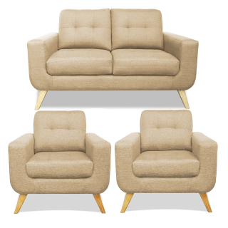 Juego de Sala Rohan 2-1-1 A-Sepia