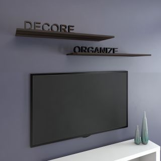 REPISA CON SOPORTE INVISIBLE  NOGAL 30-90