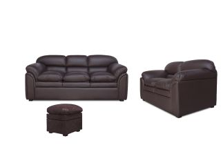 Juego de Sala 3-2 + Puff  Rodolphe C-Marrón