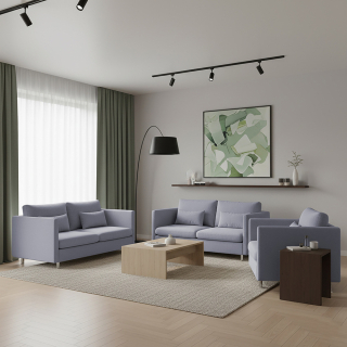 JUEGO DE SALA CASABELLA ELVIANE 3-2-1 GRIS