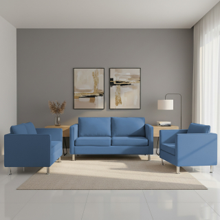 JUEGO DE SALA CASABELLA MARCUS 3-2-1 ACERO