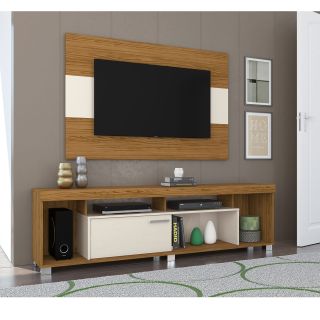 Combo Rack Panel Theo  Natural/Blanco TV 55