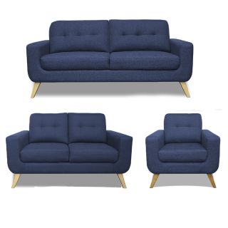 Juego de Sala Rohan 3-2-1 Azul