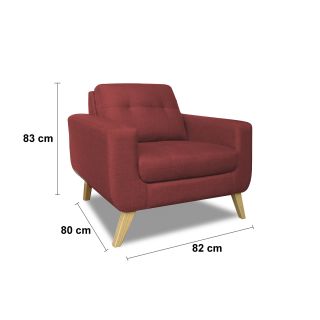 Sofá Rohan 1 cuerpo A-Rojo