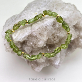 Pulsera elástico Cascajo de Peridoto