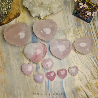 Corazones de Cuarzo Rosa