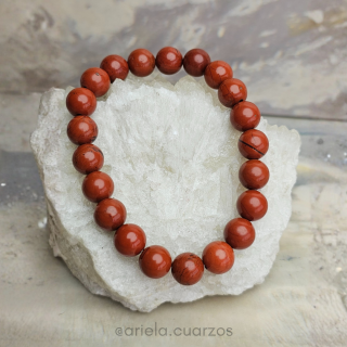Pulsera elástica de Jaspe Rojo