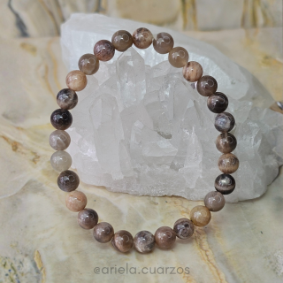Pulsera elástica Piedra luna melocotón