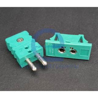 Set de Enchufe y Toma para empotrar termocupla Tipo K Verde