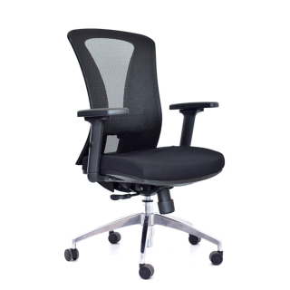 Silla Ergonómica Reclinable Versalles Gerente Aluminio Negro Ofideas