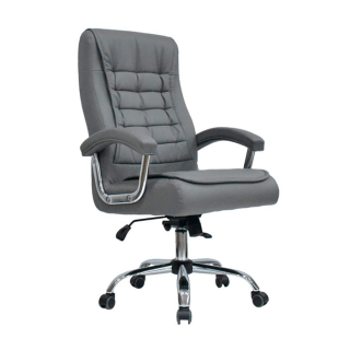 Silla Ergonómica Shiny Xh Cuero Gris Ofideas