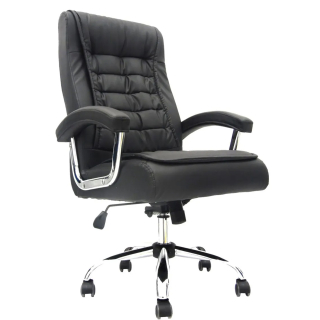 Silla Ergonómica Shiny Xh Cuero Negro Ofideas