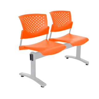 Banqueta De Espera Butterfly Naranja 2 Asientos Eg Ofideas