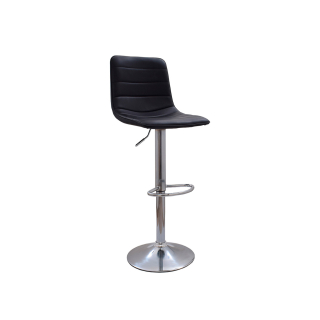 Silla De Bar Patrick Negro Base Cromado Ofideas