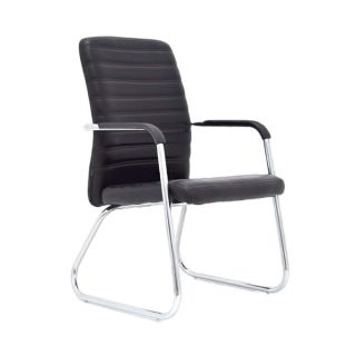 Silla Fija Isis Trineo Cuerina Negro Ofideas