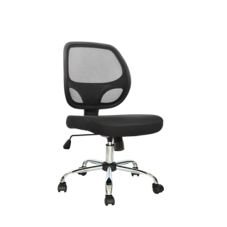 Silla Ejecutiva Mali Cromado Negro Sin Brazo Ofideas