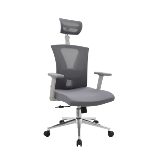 Silla Ergonómica Niza Presidente Gris Cromado Ofideas