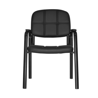 Silla Fija De Espera Avant Tq Cuero Negro Ofideas