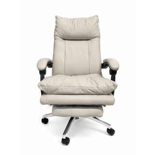 Silla Reclinable Owen Reposapiés Cuero Taupe Ofideas