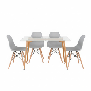 Juego De Comedor Frama Gris 4 Asientos Ofideas