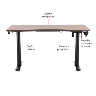 Escritorio Inteligente Regulable Up Premium Nogal Oscuro Ofideas