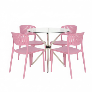 Juego De Comedor Atria Rosa 4 Asientos Ofideas