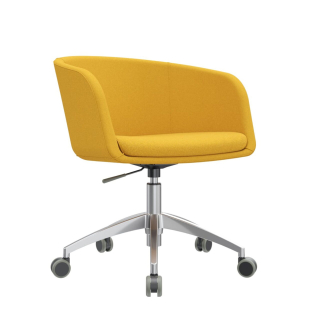 Poltrona Giratoria Boom Tapizado Mostaza Ofideas