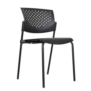 Silla Fija De Visita Butterfly Negro Estructura Negro Ofideas