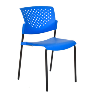 Silla Fija De Visita Butterfly Azul Estructura Negro Ofideas
