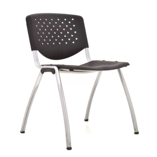 Silla Fija De Visita Prisma Negro Tubo Gris Ofideas