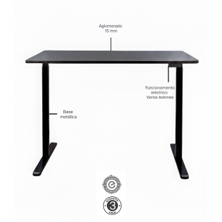 Escritorio Electrico Slide Regulable Negro Ofideas