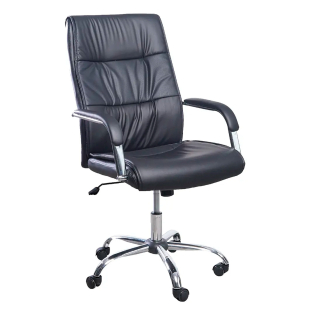 Silla De Oficina Valencia Gerente Cuero Negro Ofideas