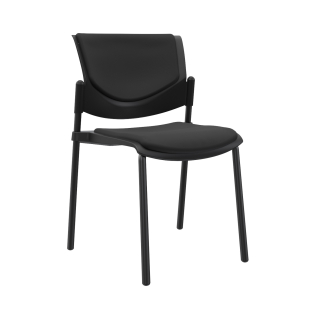 Silla Fija De Visita Butterfly Tapizado Negro Ofideas