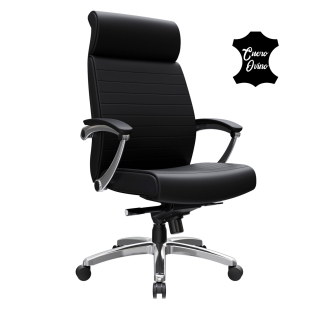 Silla Ergonómica Letto Cuero Ovino Negro Ofideas
