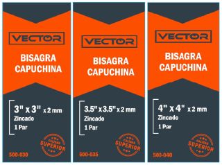 A BISAGRA CAPUCHINA 3 X 3 EN VECTOR