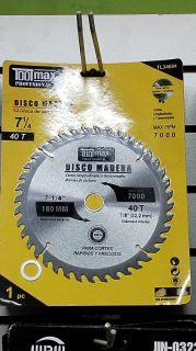 DISCO DE MADERA DE 7 1/4 X 40 T TOOLMAX