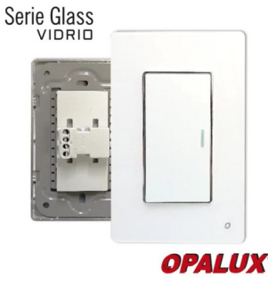 Interruptor de dado simple con base, modelo: OP-AT-011BL, OPALUX