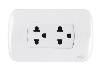 TOMACORRIENTE DOBLE PARA EMPOTRAR CON SALIDA A TIERRA