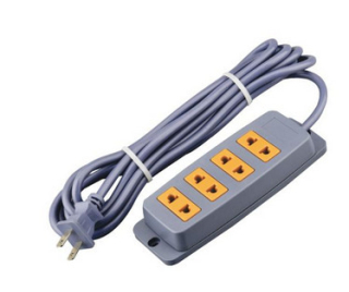 EXTENSIÓN CON 4 TOMAS GRIS 5M 2X18AWG